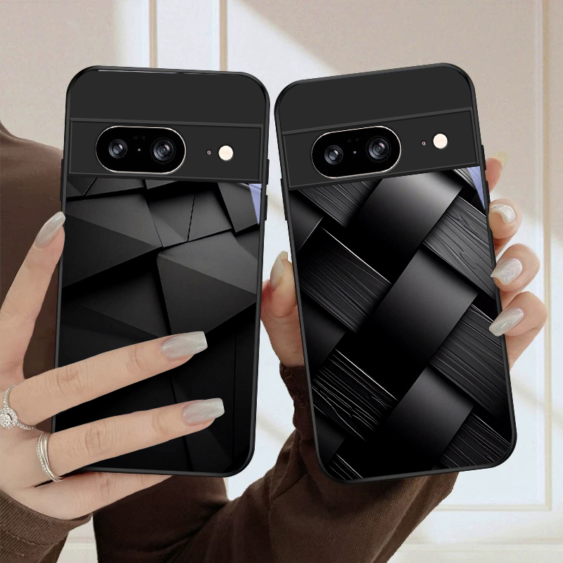 Google Pixel 9 - Funda de teléfono de cristal negro