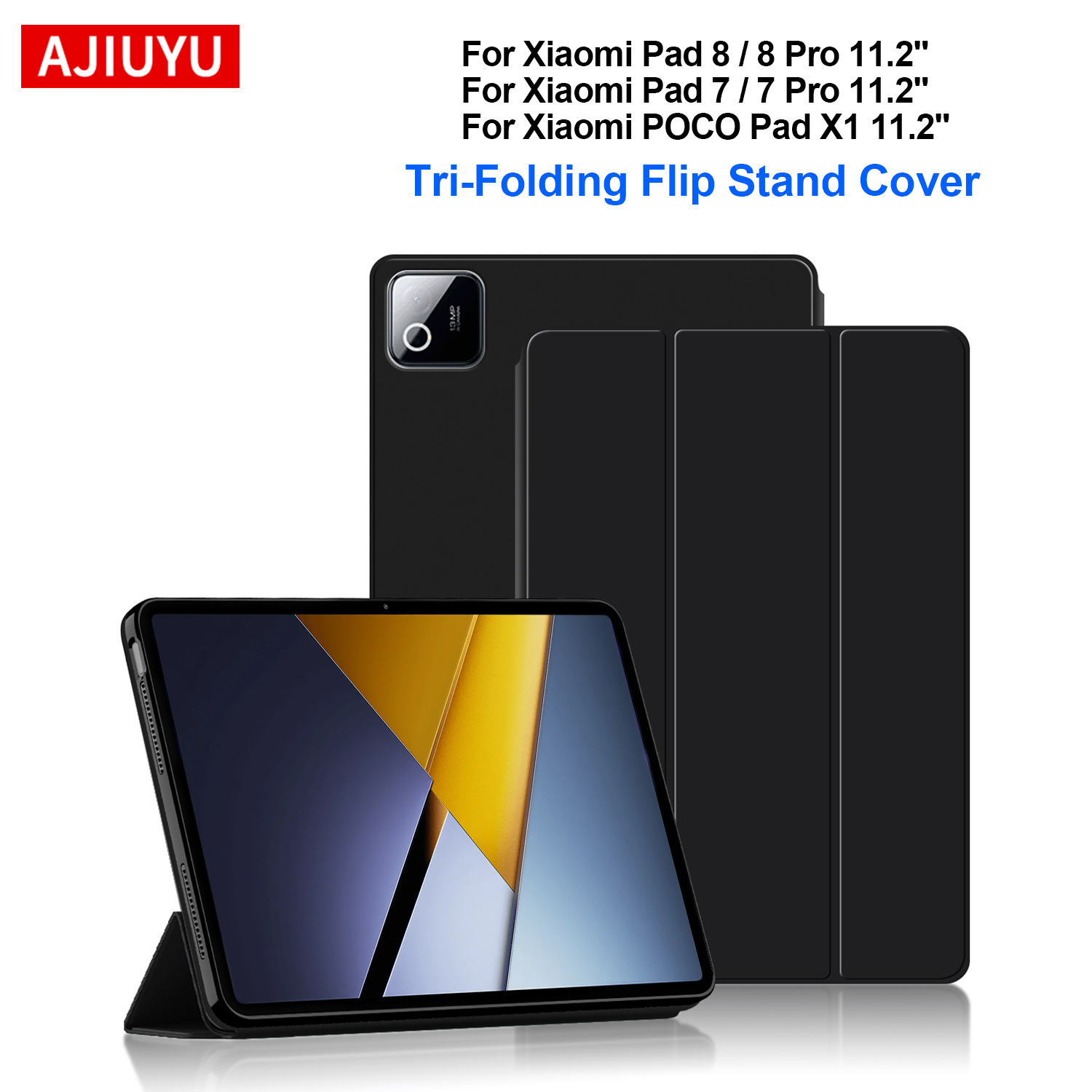 Poco Tablet Accessories - Funda con tapa abatible de cuero