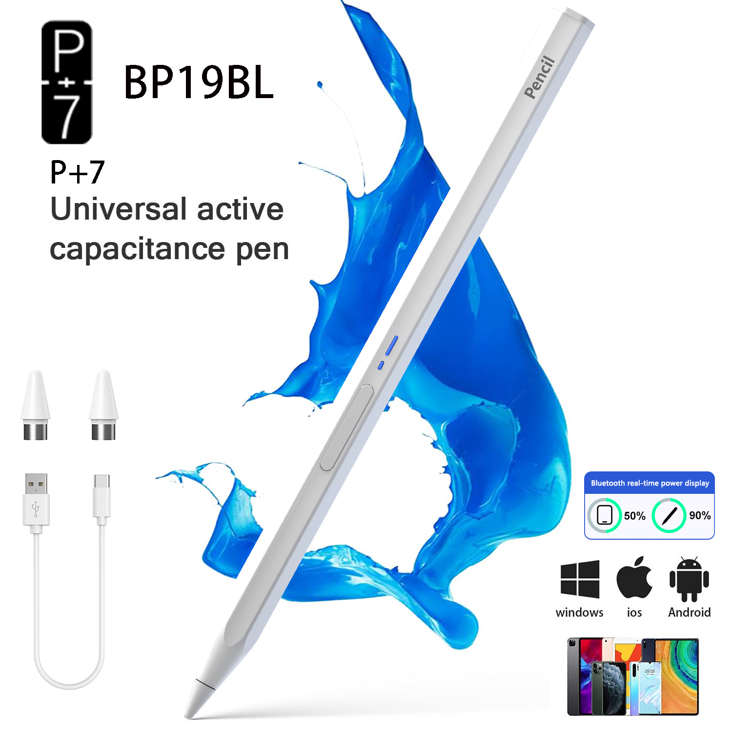 Tablet Drawing Accessories - Lápiz Stylus Hexagonal Universal P+7 para